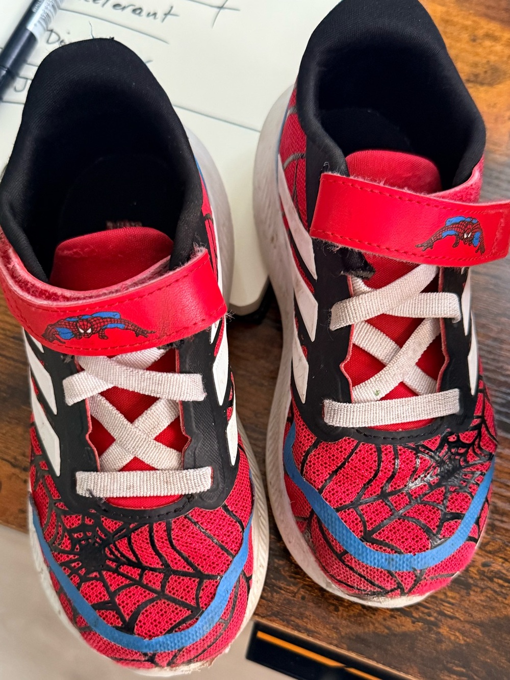 Kids Red Spiderman adidas Athletic Sneakers - Unbranded
